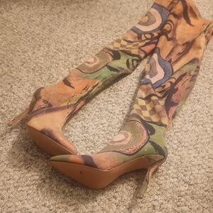 Colorful Patterned Women's Boots